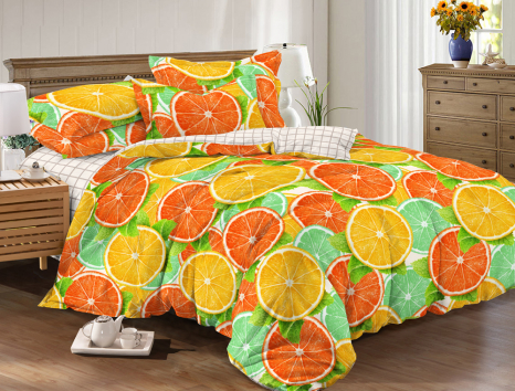 Семейный набор хлопкового постельного белья из Сатина №364 Черешенка™