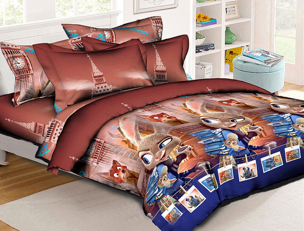 Полуторний набір постільної білизни 150*220 із Ранфорсу №171402 Черешенка™