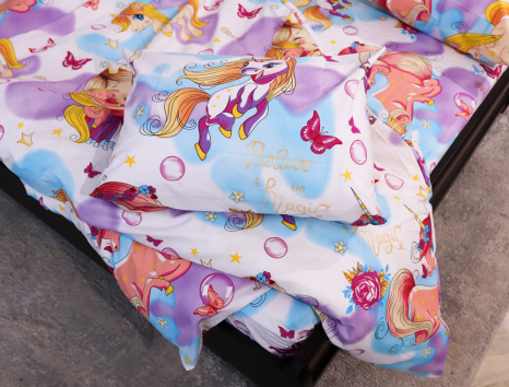 Полуторний набір постільної білизни 150*220 із Бязі "Gold" №617956  Черешенка™