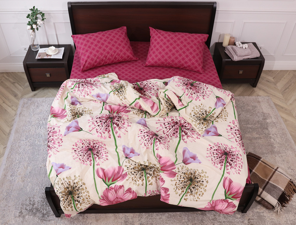 Евро макси набор постельного белья 200*220 из Бязи "Gold" №157903AB Черешенка™