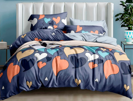 Двоспальний набір постільної білизни 180*220 із Сатину №8022AB Черешенка™