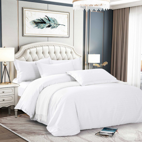 Ткань для постельного белья Страйп-сатин мультиполоска MS-WHITE-1 (50м)