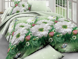 Полуторний набір постільної білизни 150*220 із Бязі "Gold" №156996 Черешенка™