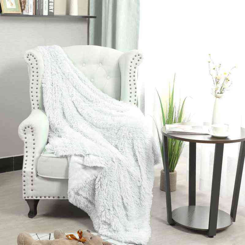 Євро-максі покривало-плед "травка" (240*220) - біле