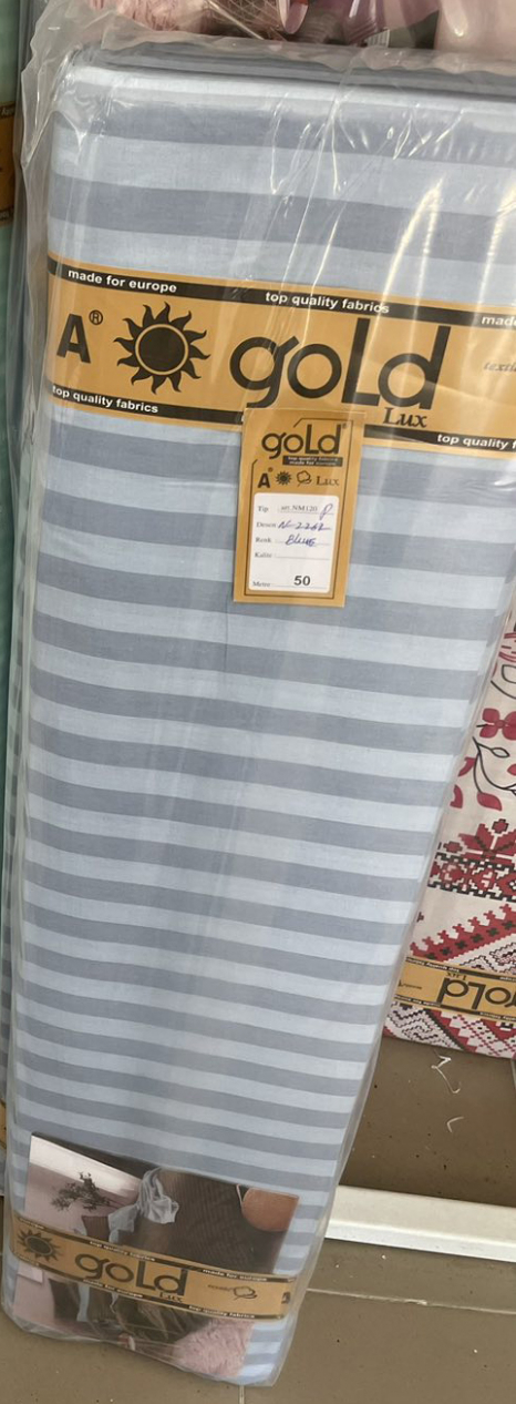 Тканина для постільної білизни Бязь "Gold" Lux смугаста GLS226-2blue (50м) - смужка 2 см