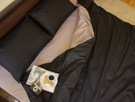 Сімейний набір однотонної постільної білизни із Бязі "Gold" №15748AB Черешенька™