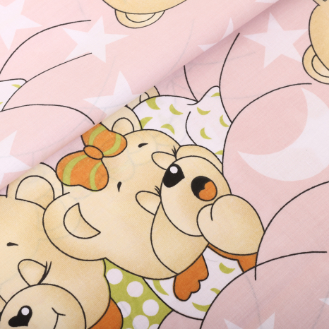 Ткань для постельного белья Бязь "Gold" Lux детская GLB0292pink