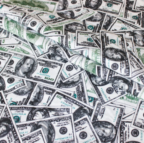 Тканина для постільної білизни Бязь "Gold" "Гроші і долари" GLL13153green