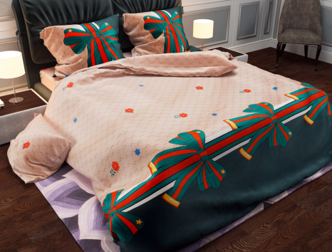 Семейный набор хлопкового постельного белья из Бязи "Gold" №154716 Черешенка™