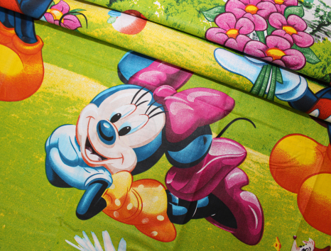 Ткань для постельного белья Бязь "Gold" Lux детская "Микки и Мини Маус" GLB035