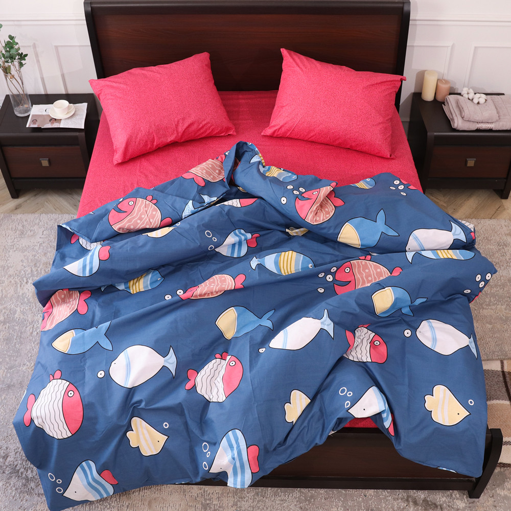 Полуторний набір постільної білизни 150*220 із Бязі "Gold" №151270AB Черешенка™