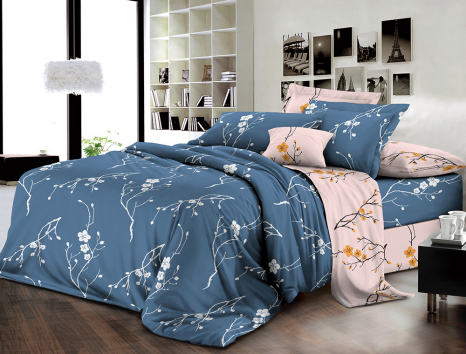 Полуторний набір постільної білизни 150*220 із Ранфорсу №181990AB Черешенка™