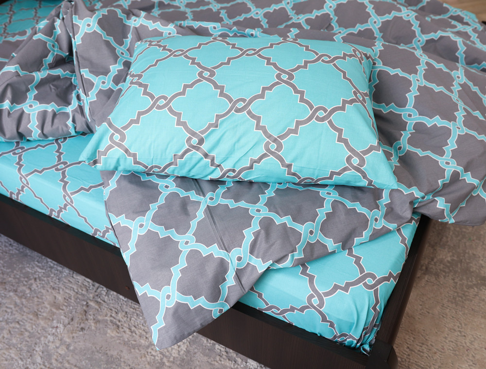 Полуторний набір постільної білизни 150*220 із Бязі "Gold" №151080AB Черешенка™