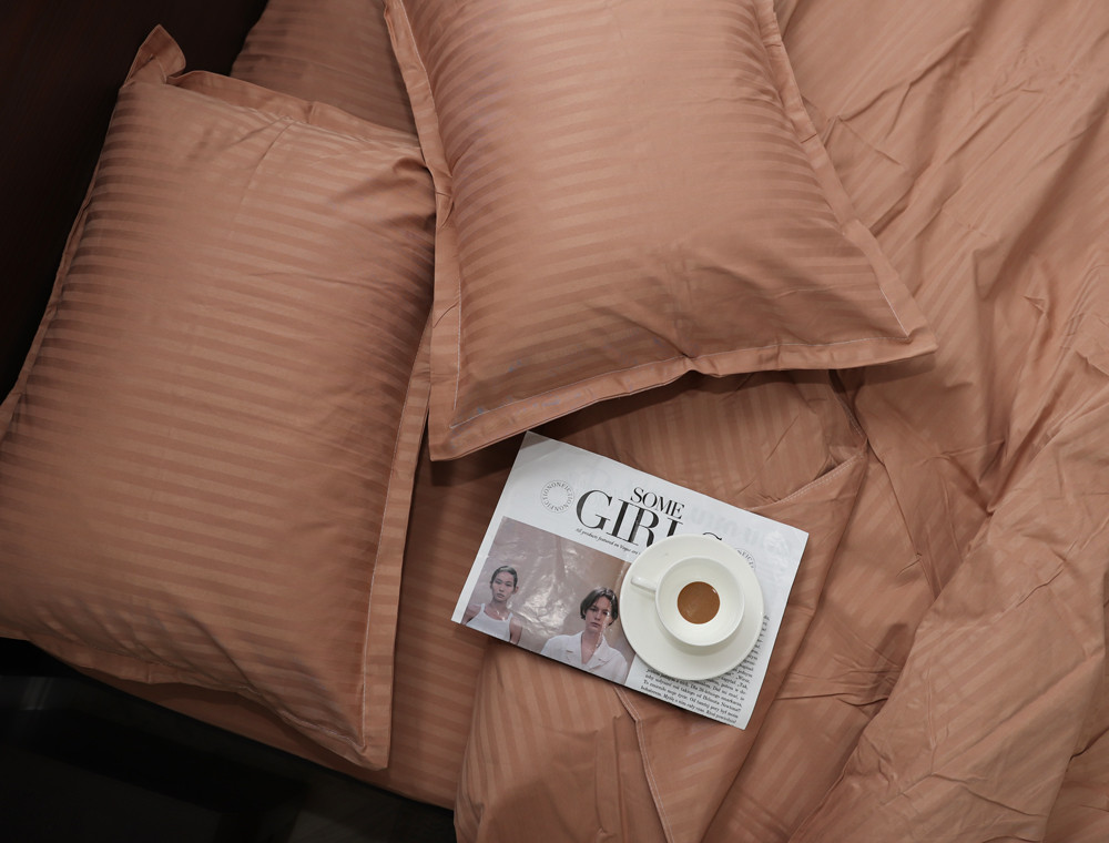 Евро макси набор постельного белья 200*230 из Страйп Сатина D-05