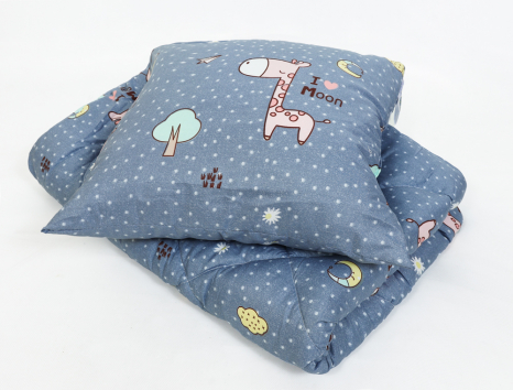 Комплект дитяча ковдра 105x135 + подушка 50x50 (мікрофібра/холлофайбер) №2114