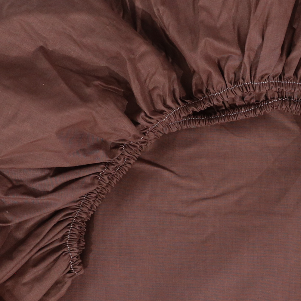 Простынь на резинке (90*200*25) коричневого цвета №6618030