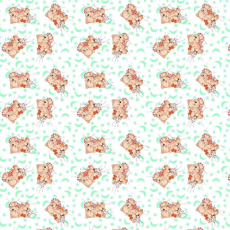 Ткань для постельного белья Фланель (байка) детcкая FLB1060green