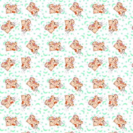 Ткань для постельного белья Фланель (байка) детcкая FLB1060green