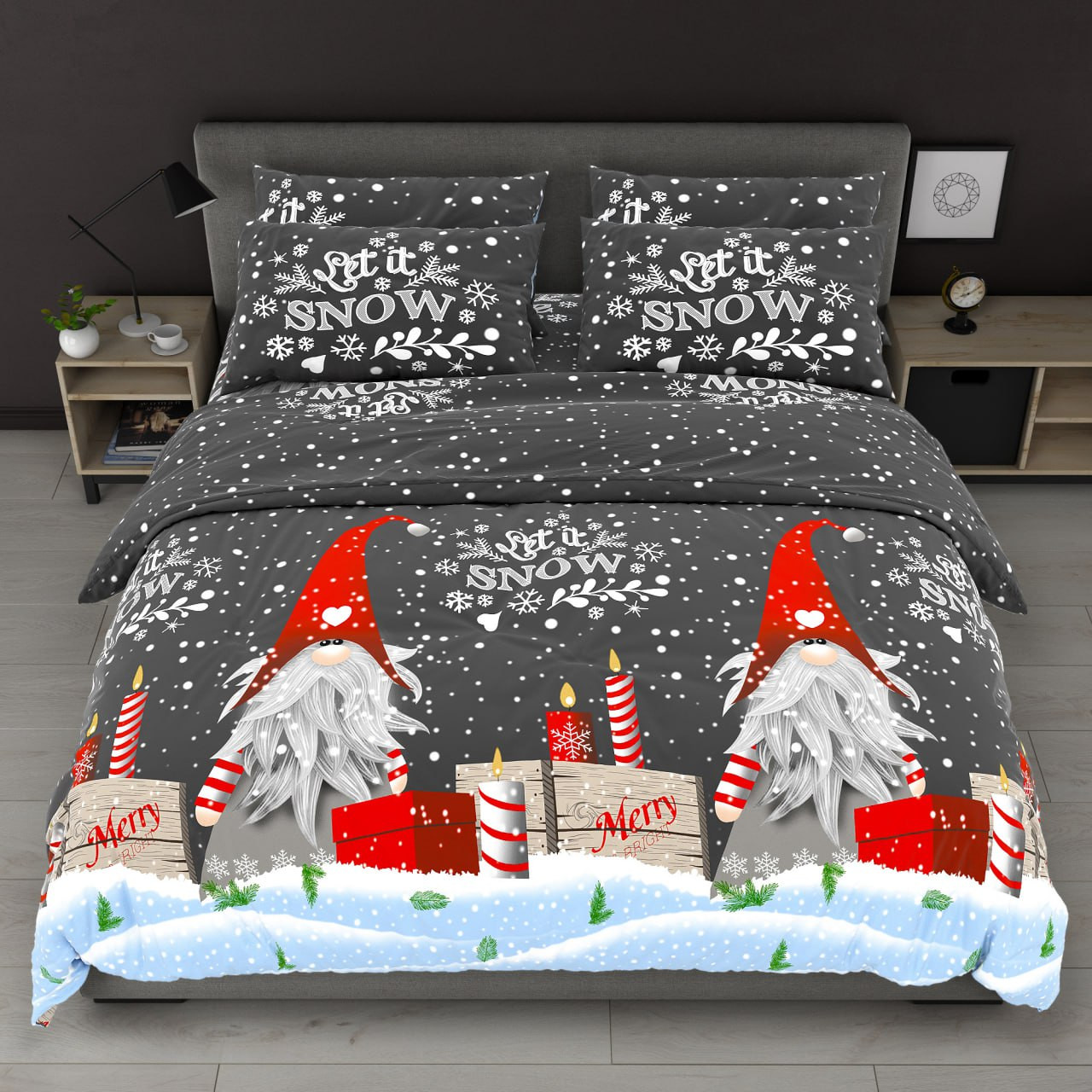 Семейный набор хлопкового постельного белья из Бязи "Gold" №157969 Черешенка™