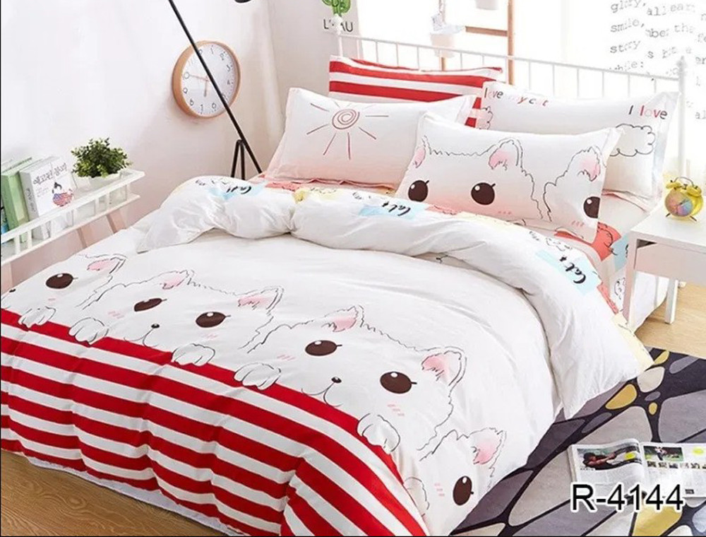 Ткань для постельного белья Бязь "Gold" Lux детская "Утренние кошки" GLB3009 (A+B) - (50м+50м)