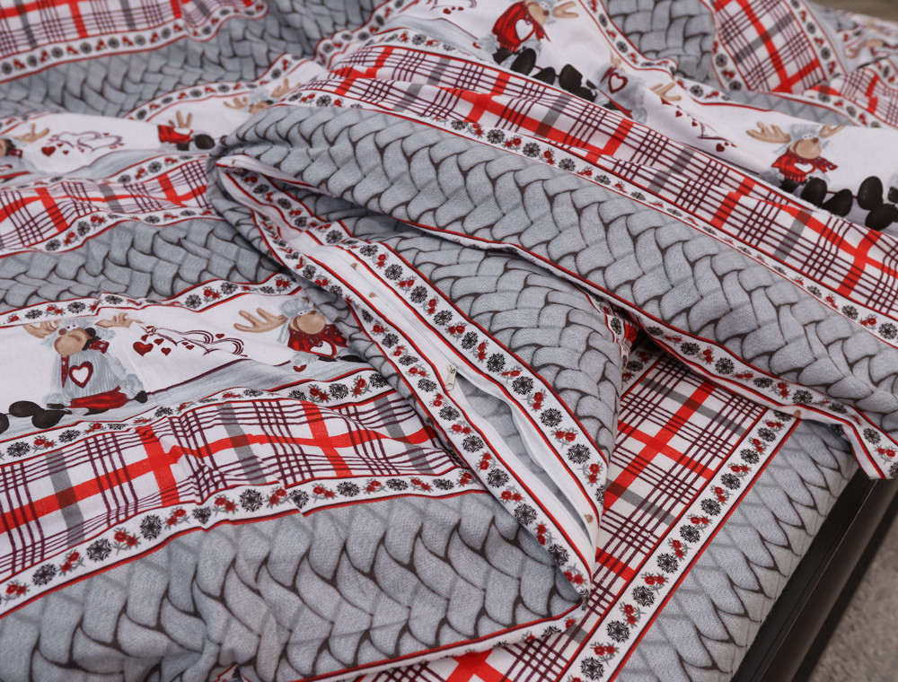 Двуспальный набор постельного белья 180*220 из Фланели №95327 Черешенка™