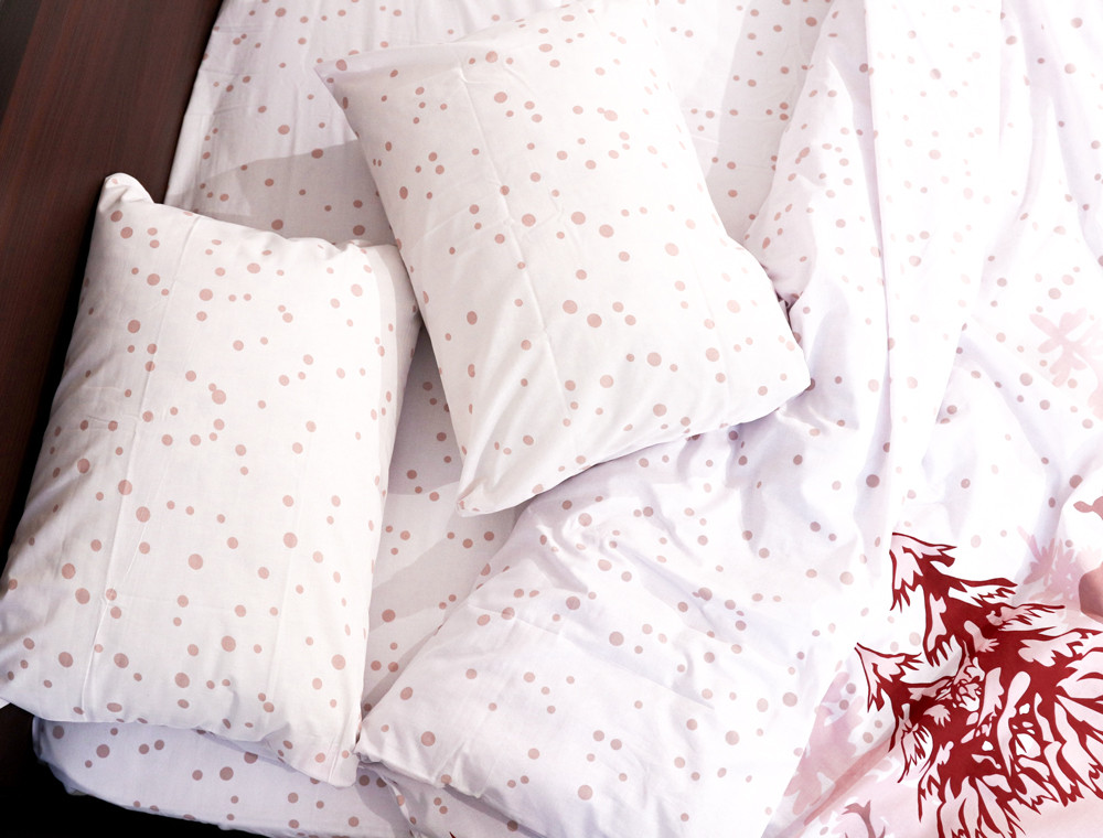 Полуторний набір постільної білизни 150*220 із Бязі "Gold" №157973red Черешенка™