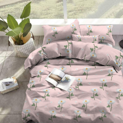 Ткань для постельного белья Бязь "Gold" Lux "Белая ружа (Розовый)" GL4016