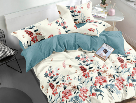 Сімейний набір постільної білизни із Сатину №44193AB Черешенка™