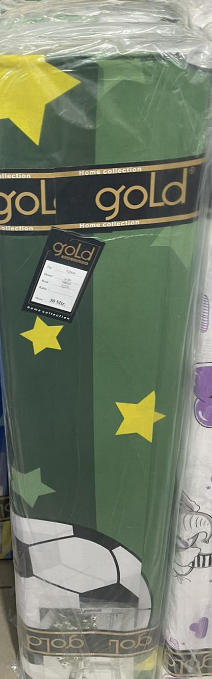 Тканина для постільної білизни Бязь "Gold" Lux дитяча GLB287green