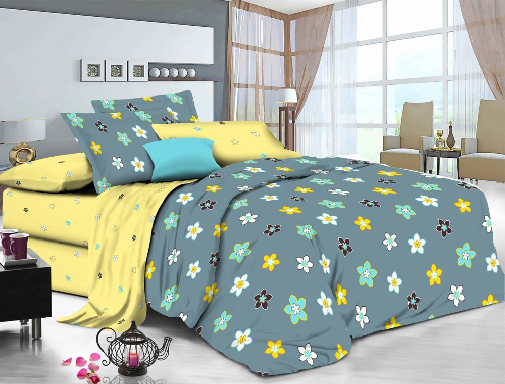 Ткань для постельного белья Бязь "Gold" Lux "Цветная романтика" GL1367 (A+B) - (50м+50м)