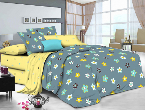 Ткань для постельного белья Бязь "Gold" Lux "Цветная романтика" GL1367 (A+B) - (50м+50м)