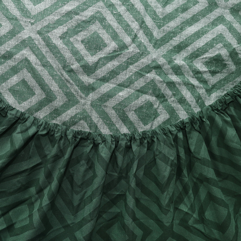 Простирадло на резинці (140*200*25) темно-зелений ромб №134
