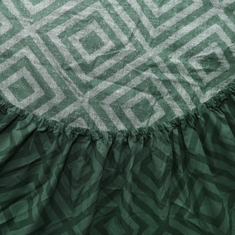 Простирадло на резинці (140*200*25) темно-зелений ромб №134