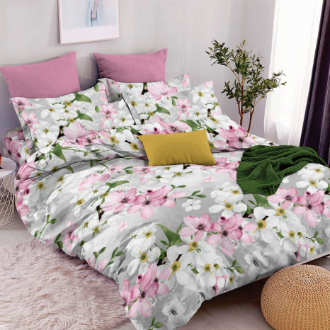 Ткань для постельного белья Бязь "Gold" Lux GL3393LtGrey