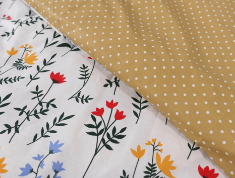 Полуторний набір постільної білизни 150*220 із Бязі "Gold" №151502AB Черешенька™