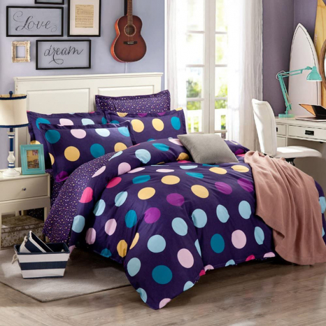 Тканина для постільної білизни Бязь "Gold" Lux "Кольоровий горошок" GL3853