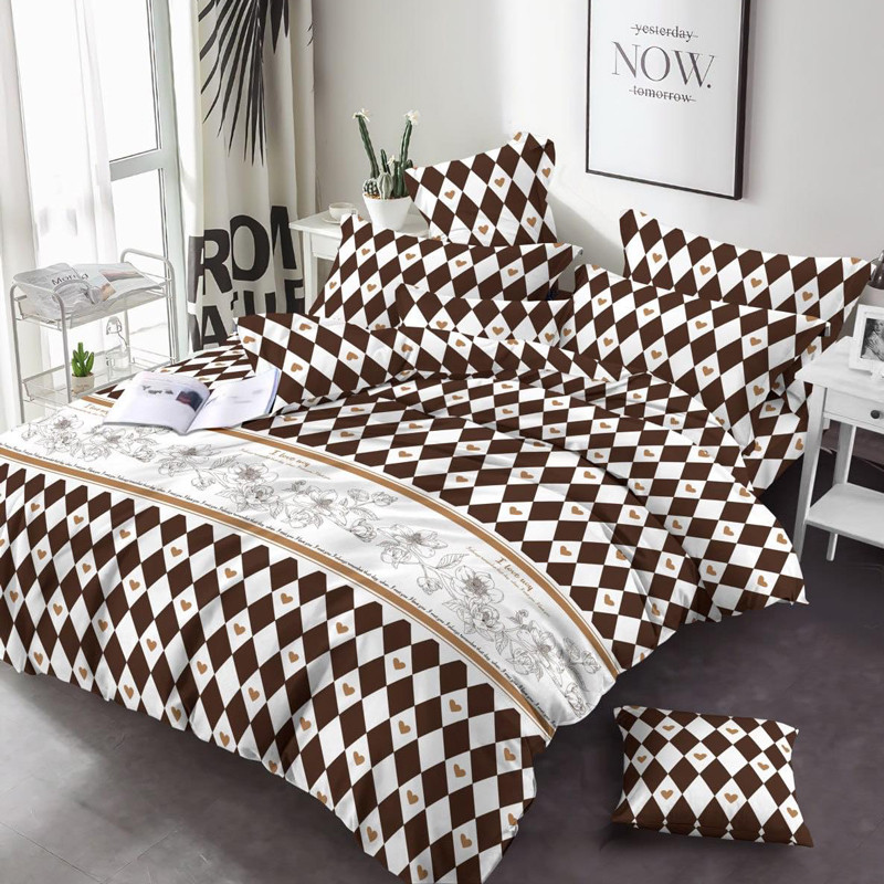 Тканина для постільної білизни Бязь "Gold" Lux GL3526brown