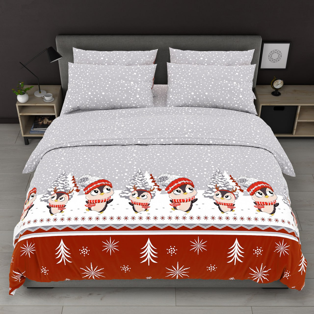 Семейный набор хлопкового постельного белья из Бязи "Gold" №157966 Черешенка™