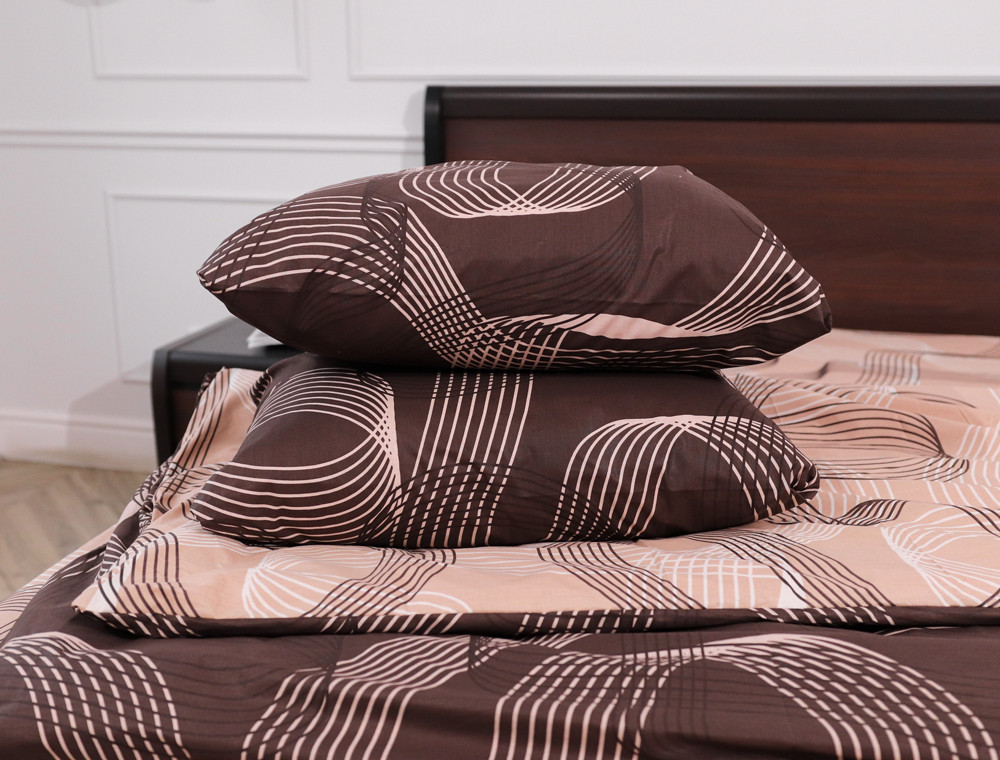 Полуторний набір постільної білизни 150*220 із Бязі "Gold" №151180АВ Черешенка™