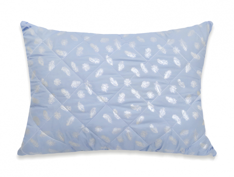 Подушка стьобана 50*70 мікрофібра/холлофайбер (блакитна) без блискавки