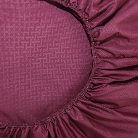 Простынь на резинке (90*200*25 орнамент на бордовом №1725