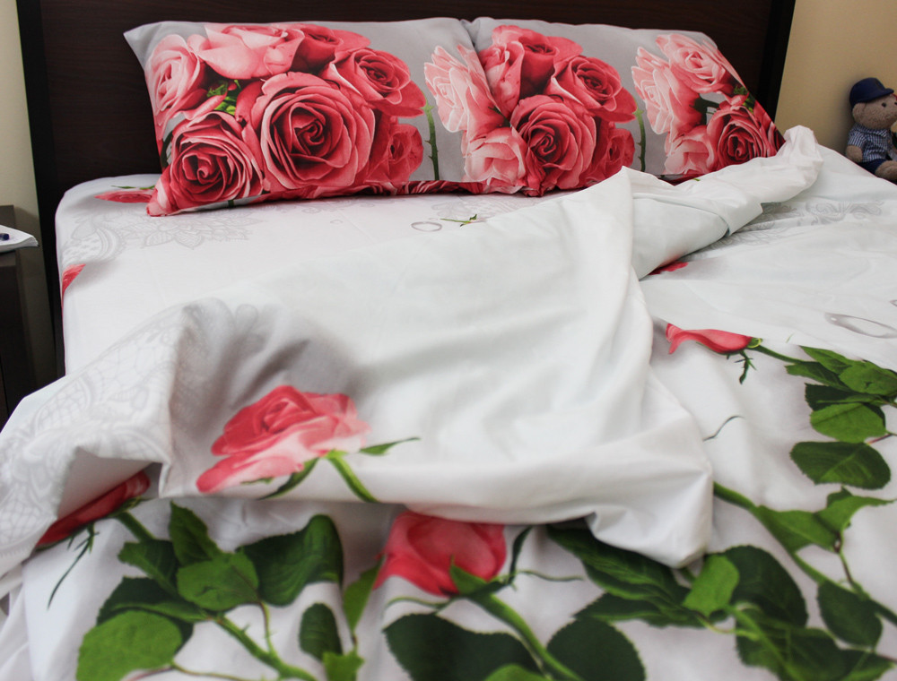 Двоспальний набір постільної білизни 180*220 із Ранфорсу №18809 Черешенка™