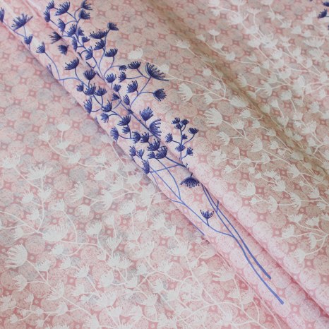 Ткань для постельного белья Бязь "Gold" Lux "Волшебный цветочный принт" GL1421 (A+B) - (50м+50м)