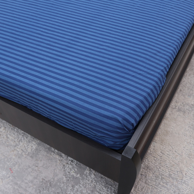 Простирадло на резинці (140*200*25) смугасте синє №10033