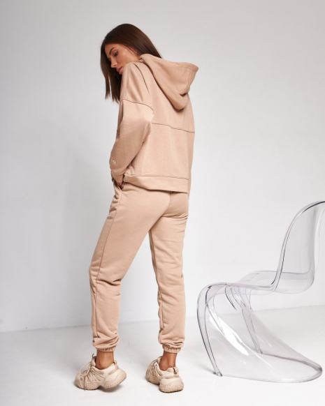 Жіночий спортивний костюм з капюшоном (Розмір S) кемел №20222162