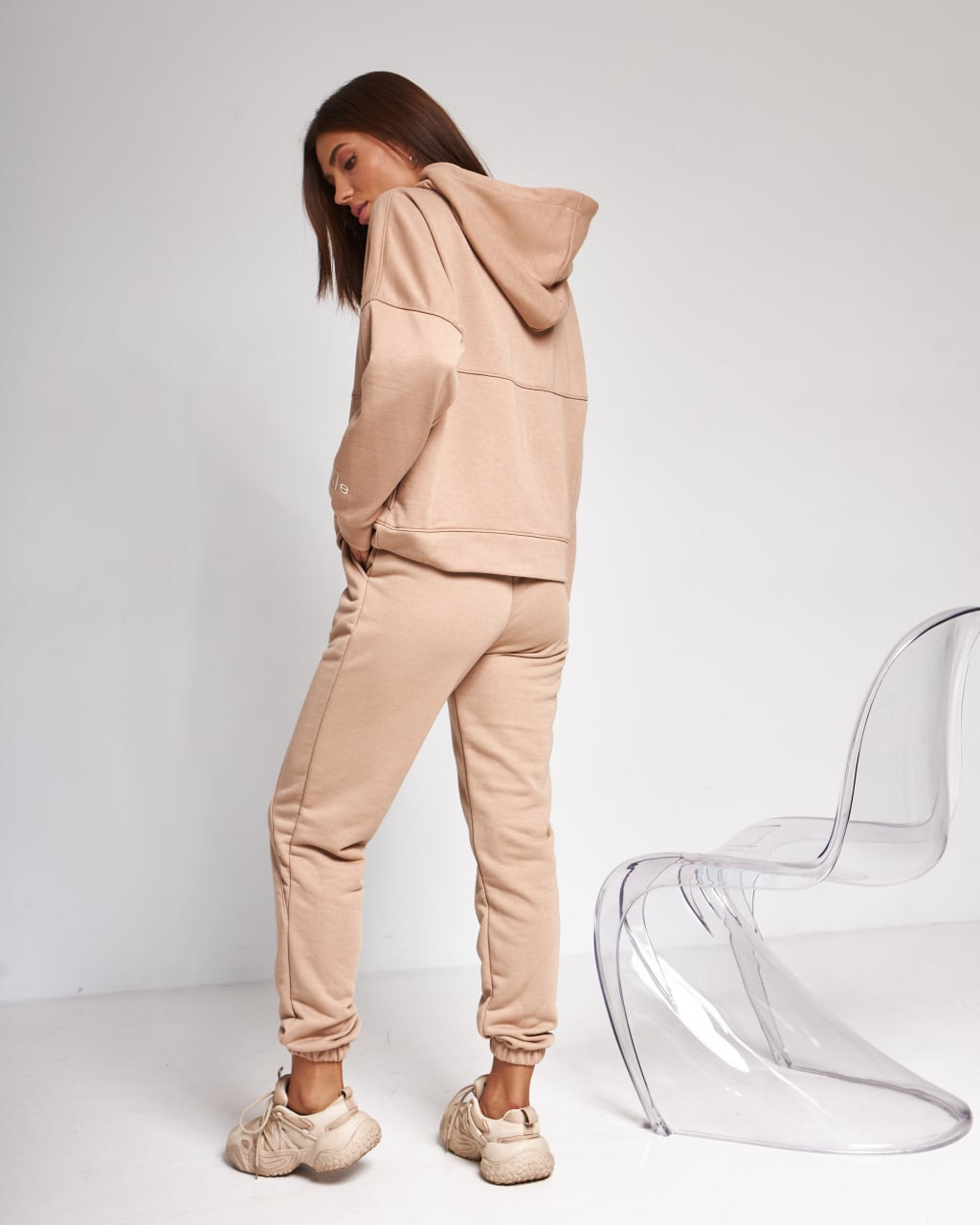 Жіночий спортивний костюм з капюшоном (Розмір S) кемел №20222162