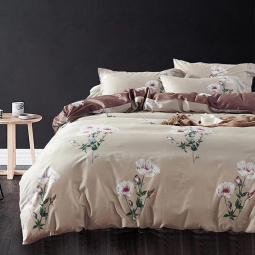 Тканина для постільної білизни Бязь "Gold" Lux "Кремові квіти" GL4037