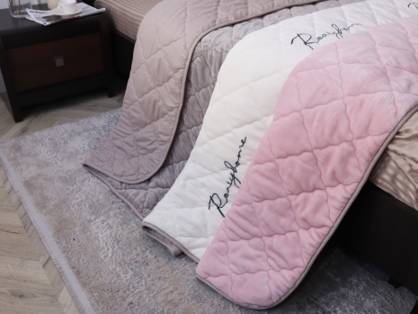 Полуторне флісове стьобане покривало №55077R