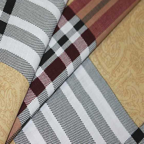 Ткань для постельного белья Бязь "Gold" Lux "Клетка (оранжевый)"  GL188