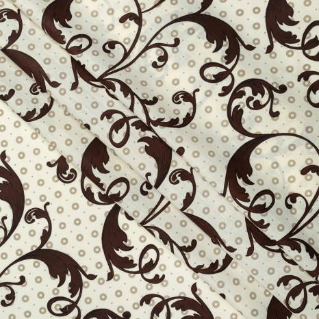 Тканина для постільної білизни Бязь "Gold" "Абстрактні хвилі" GLL13012brown